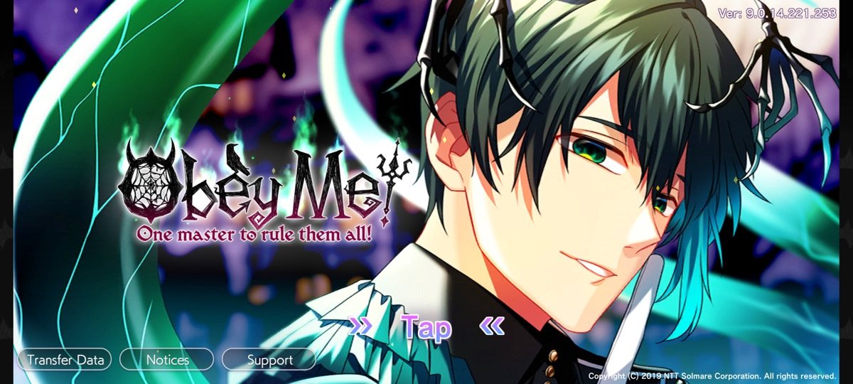 Obey Me! のタイトル画面